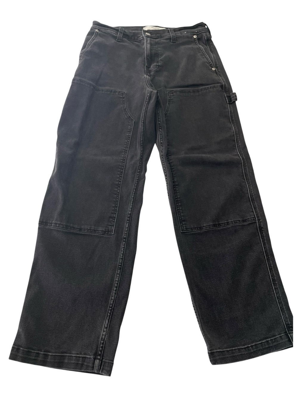 Hollister Baggy Carpenter Jeans W30 L32 Black Wide Leg Utility Workwear Pants